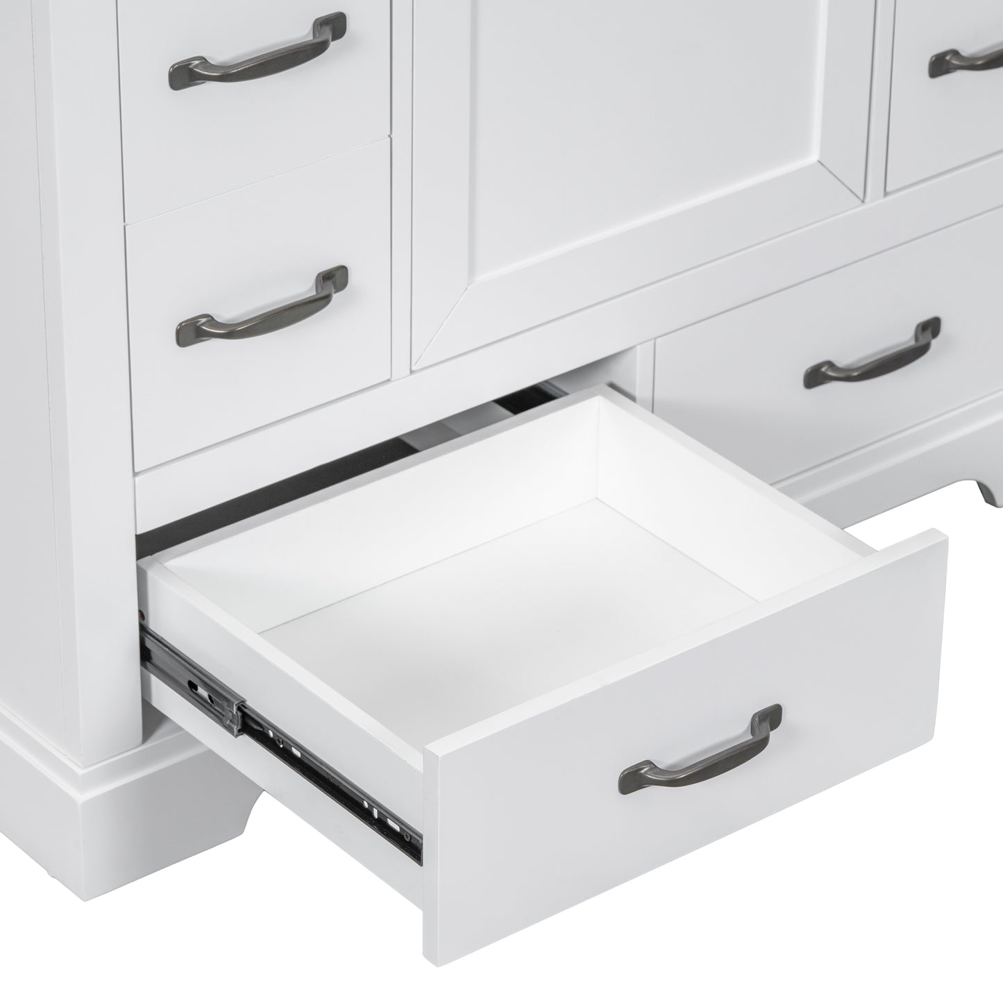 36" Bathroom Vanity with Sink Combo, Six Drawers, Multi-Functional Drawer Divider, Adjustable Shelf, White