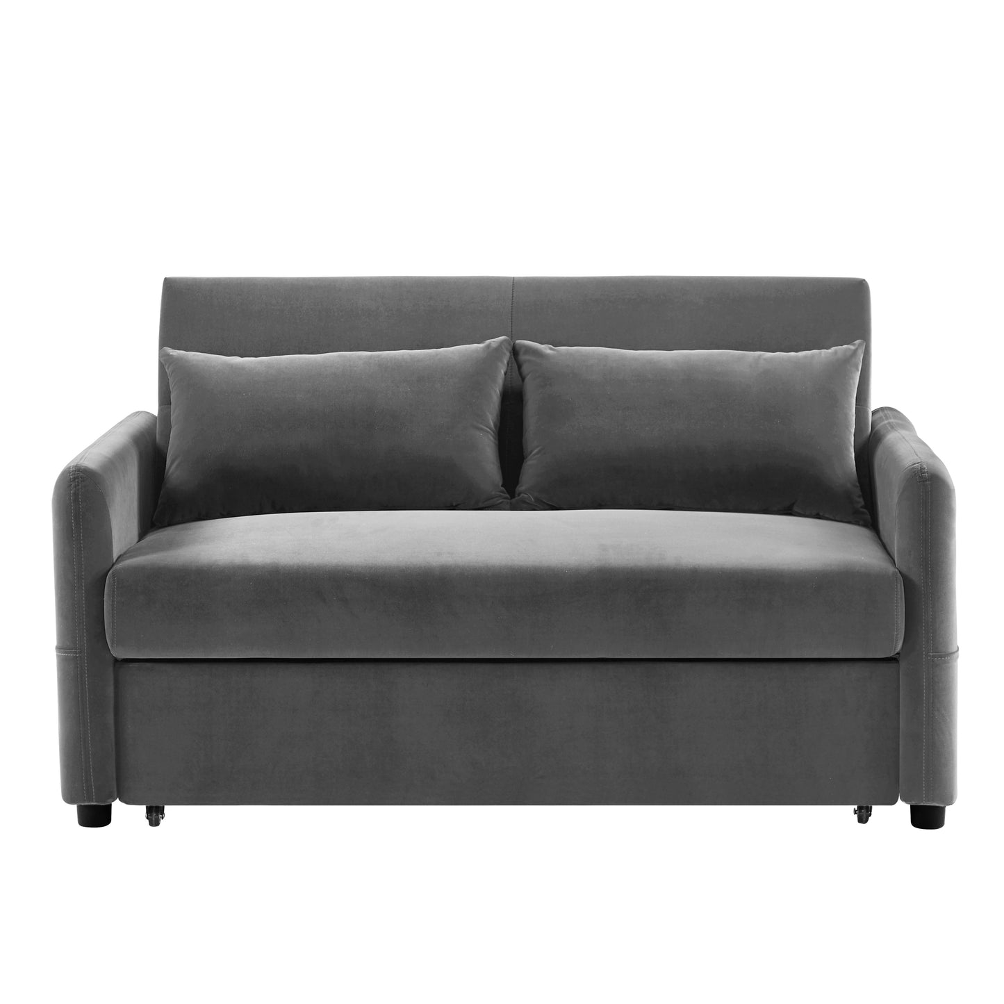 Convertible Dark Gray Sofa Bed with Adjustable Backrest