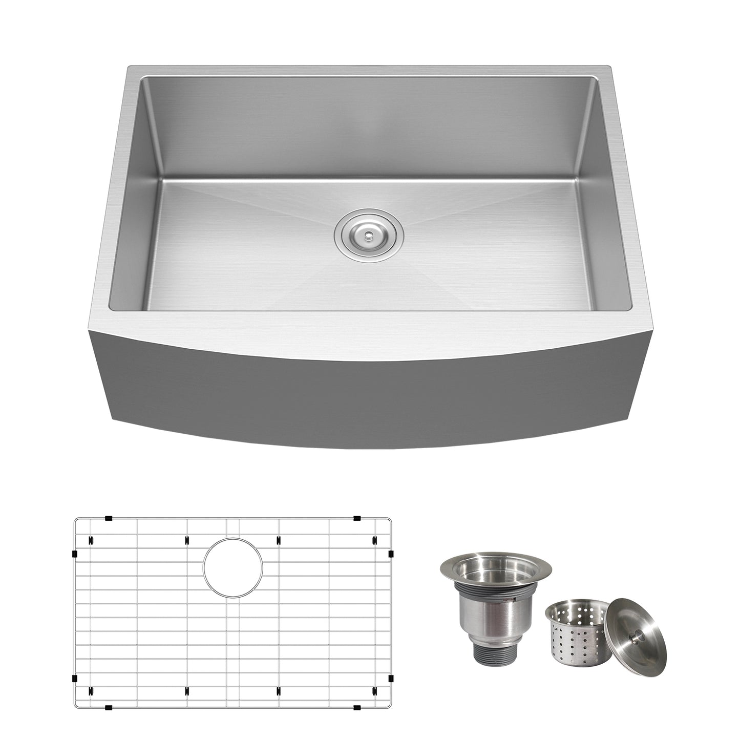 TECASA 30-Inch Stainless Steel Farmhouse Kitchen Sink with Accessories