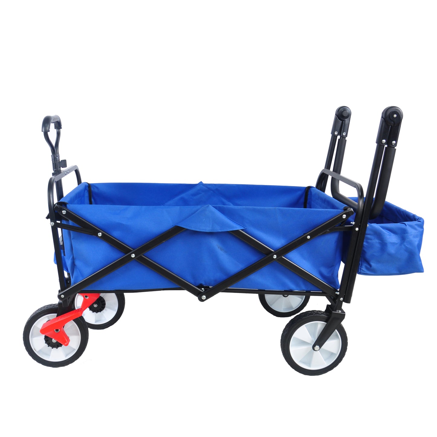 folding wagon Collapsible Outdoor Utility Wagon, Heavy Duty Folding Garden Portable Hand Cart, Drink Holder, Adjustable Handles