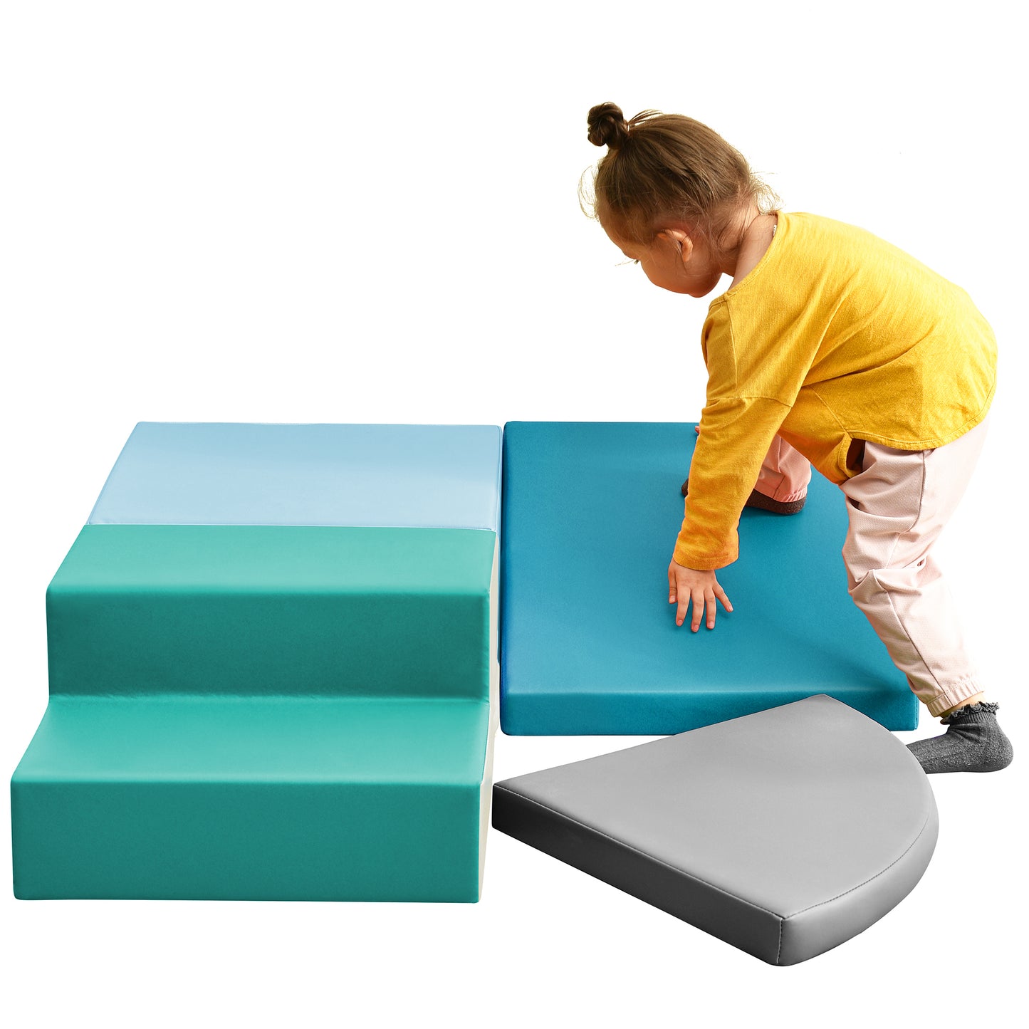 Soft Climb and Crawl Foam Playset, Safe Soft Foam Nugget Block for Infants, Preschools, Toddlers, Kids Crawling and Climbing Indoor Active Play Structure