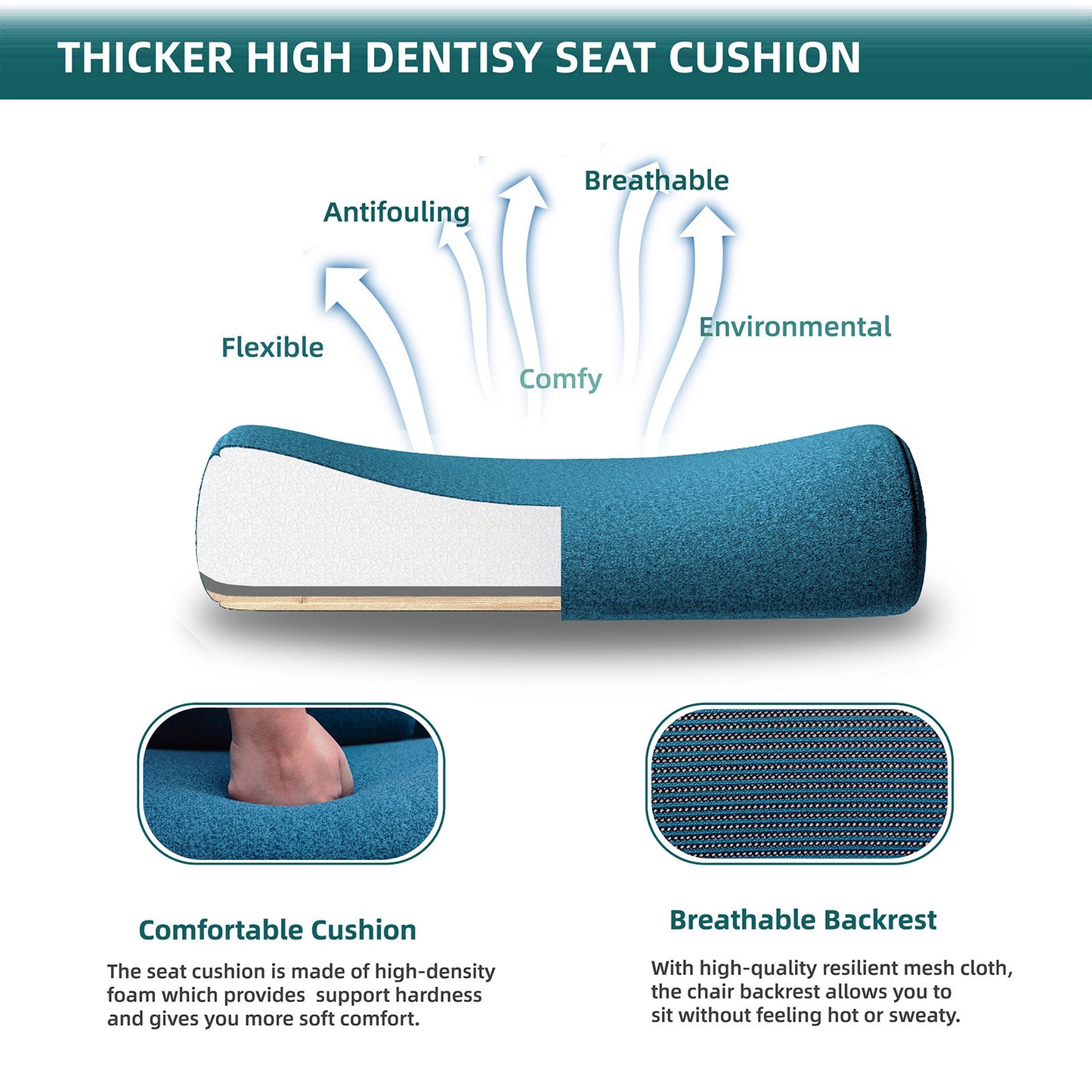 SWEETCRISPY Mesh High Back Ergonomic Office Chair Lumbar Support Pillow Computer Desk Chair