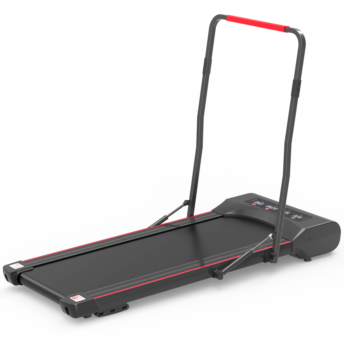 Under Desk Walking Pad Treadmill Foldable with Handlebar Remote Controll, 300 LB Capacity