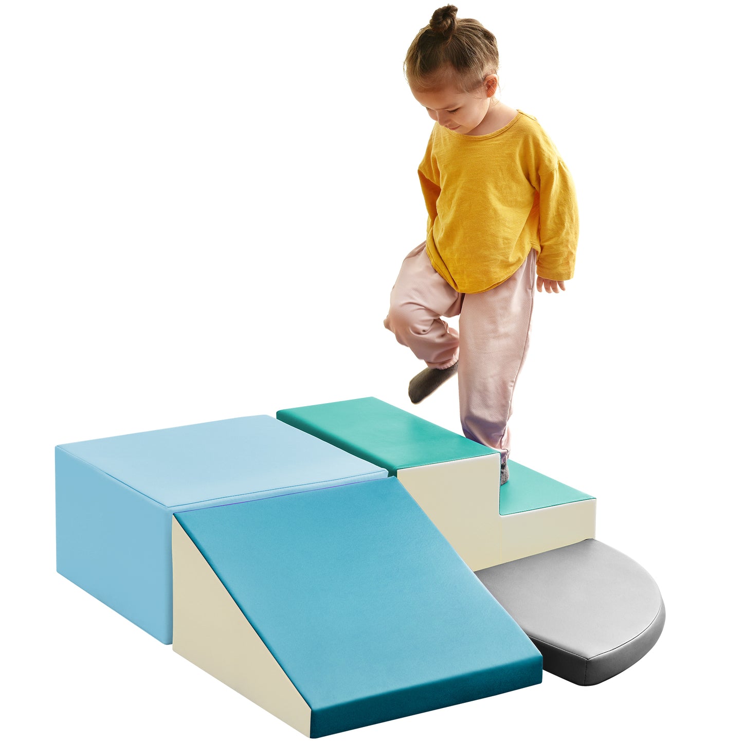 Soft Climb and Crawl Foam Playset, Safe Soft Foam Nugget Block for Infants, Preschools, Toddlers, Kids Crawling and Climbing Indoor Active Play Structure