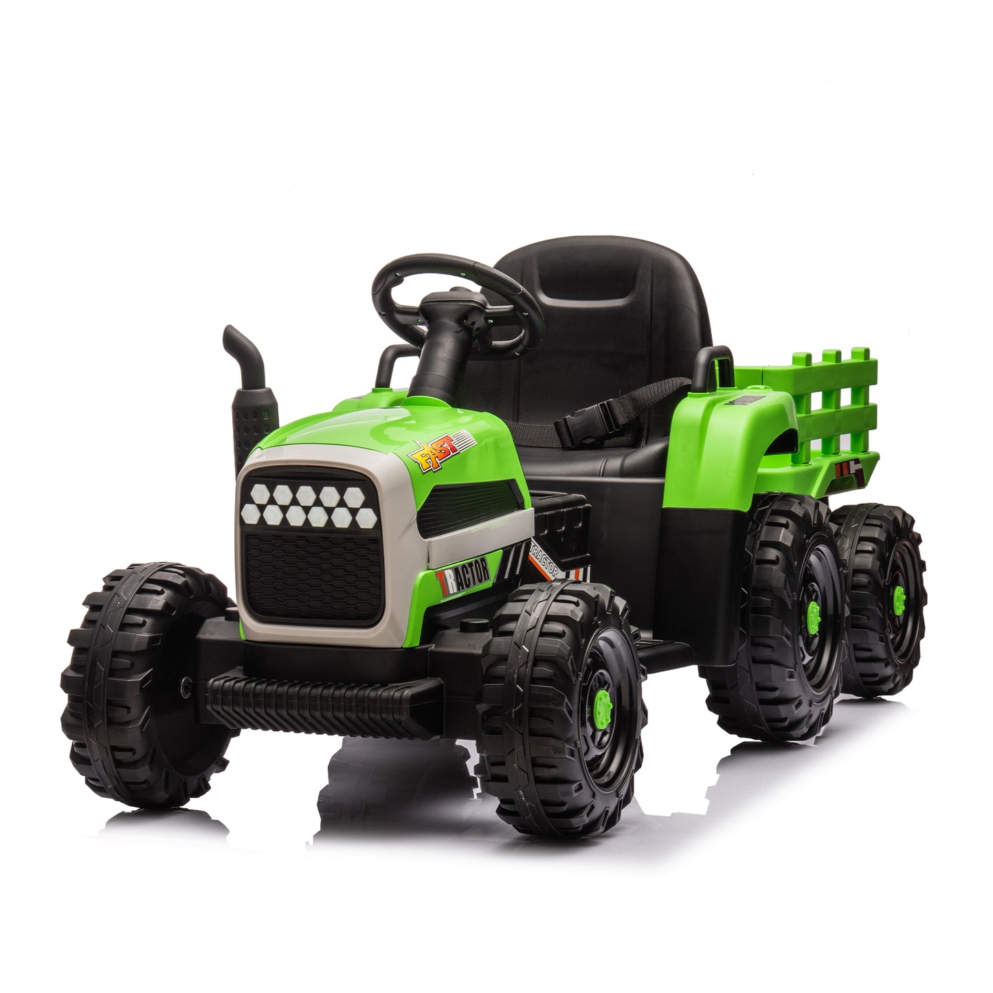 12V Battery Powered Ride on Tractor with Trailer and Remote Control