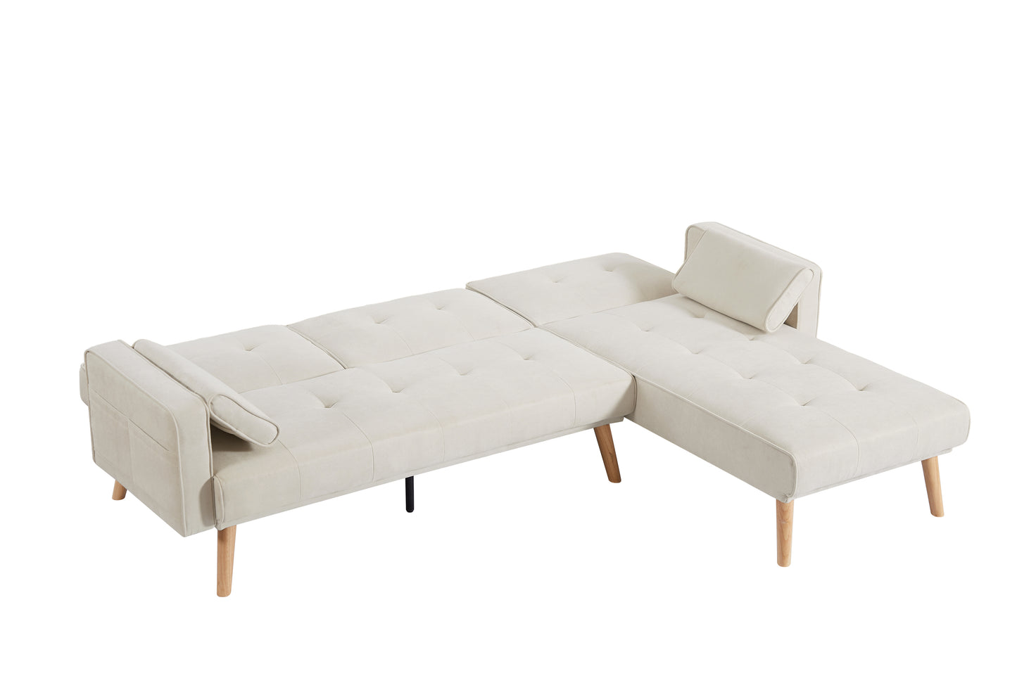 Convertible Sectional Sofa sleeper, Right Facing L-shaped Sofa Counch For Living Room- Chaise