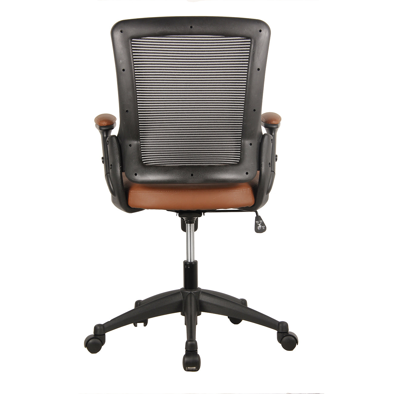 Mid-Back Mesh Task Office Chair with Height Adjustable Arms, Brown