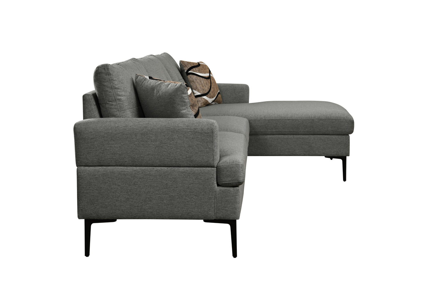 99"Sofa L Shaped Couch with Chaise Sofa 3 Seaters Couch with Storage Seat,Living Room Furniture Sofa Sets with 2 Throw Pillow and Comfortable Backrest, Dark Gray