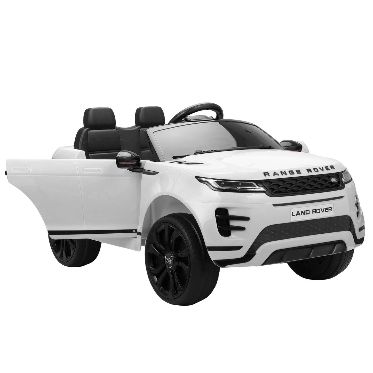 12V Land Rover Licensed Vehicle, Kids Ride On Car with 2.4G RC, 4 Spring-Suspension Wheels, LED Lights, Music, Electric Vehicle Toy for Boys Girls, 3-6 Years Old - White