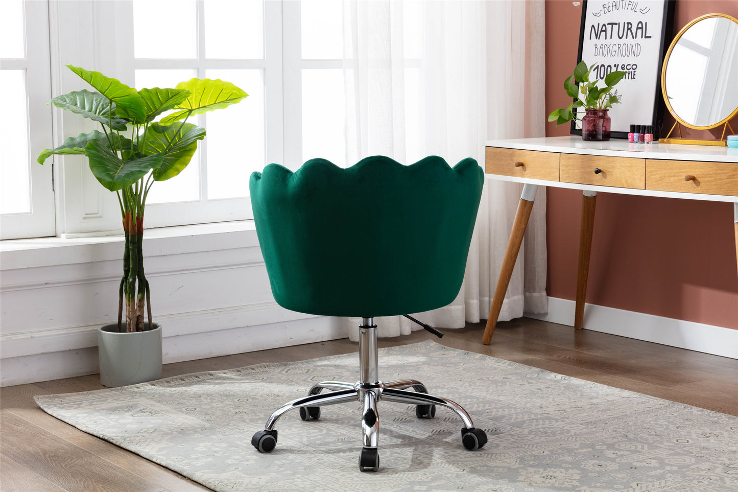 Swivel Shell Chair for Living Room/Bed Room, Modern Leisure office Chair  Green