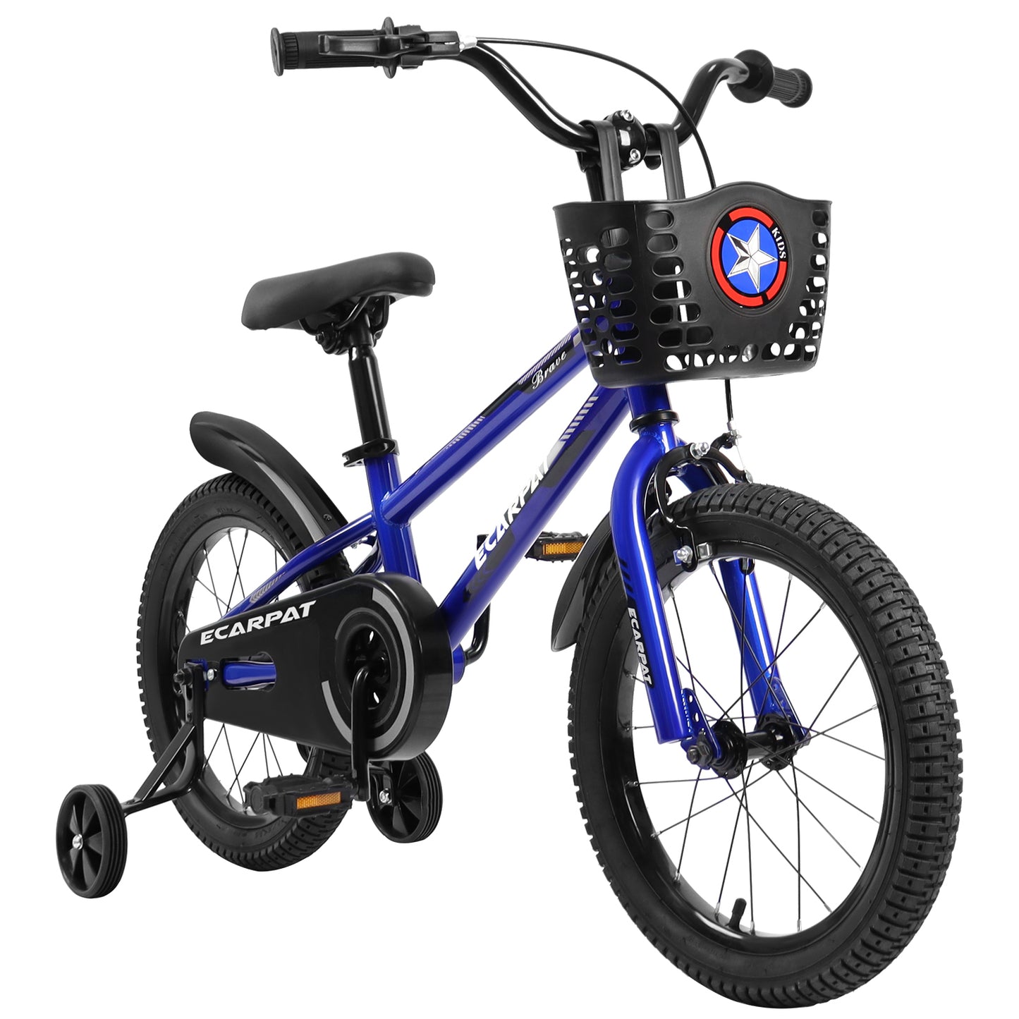 Kids Bike 14 inch for Boys & Girls with Training Wheels,  Freestyle Kids' Bicycle with Bell,Basket and fender.