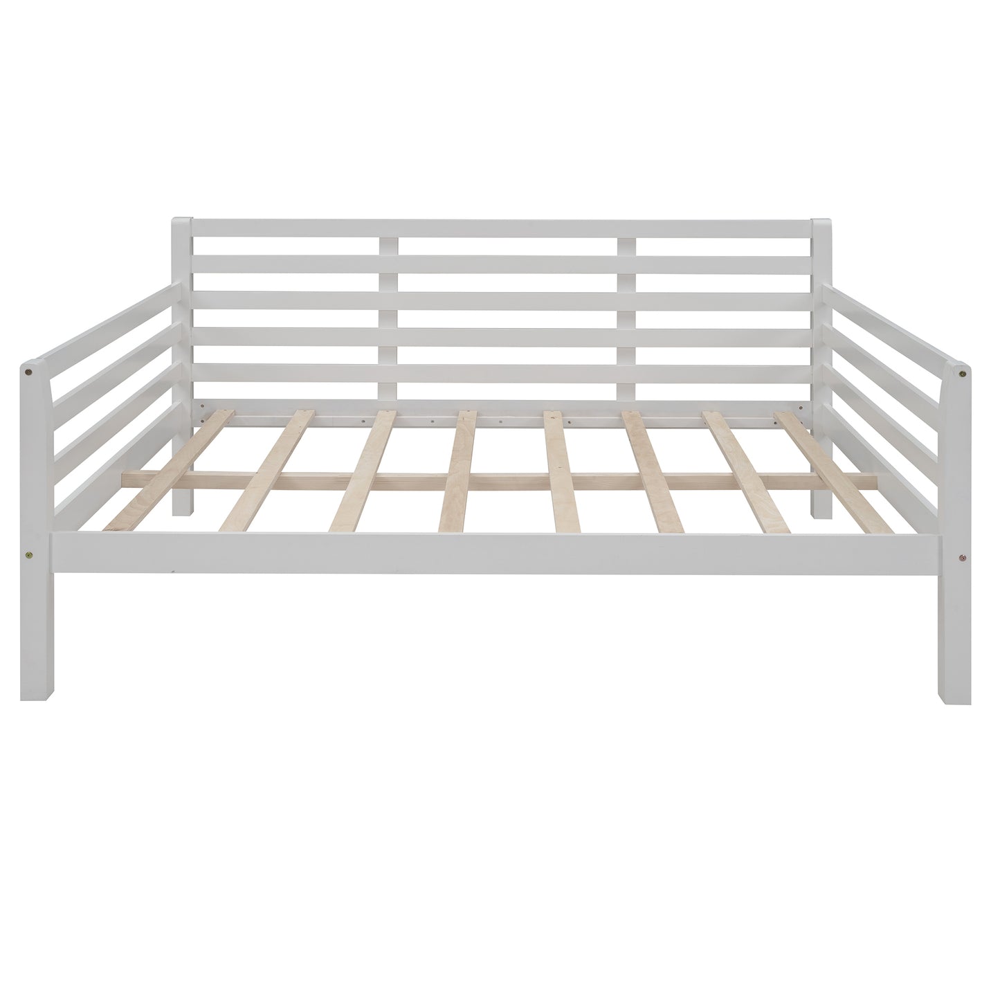 Wooden Full Size Daybed with Clean Lines, White