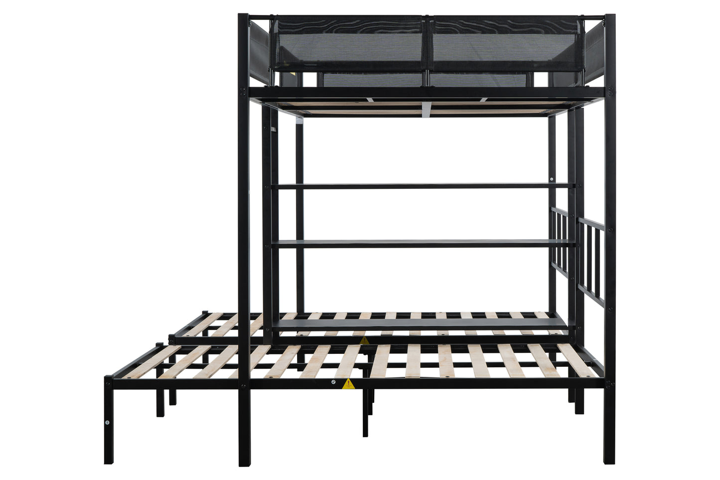 Metal Bunk Bed with Three Tiers Shelves