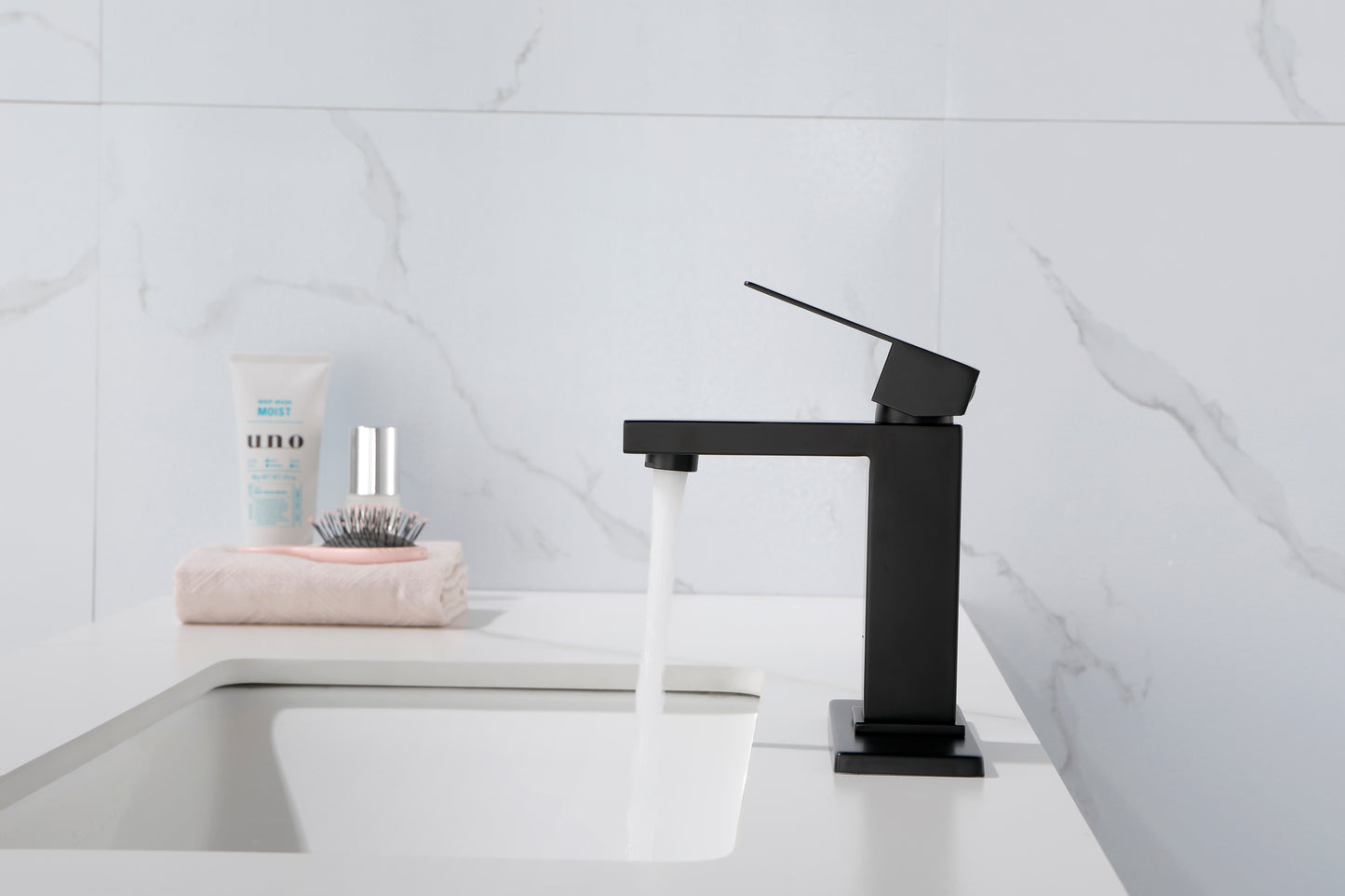 Luxurious Steel Matte Black Bathroom Faucet