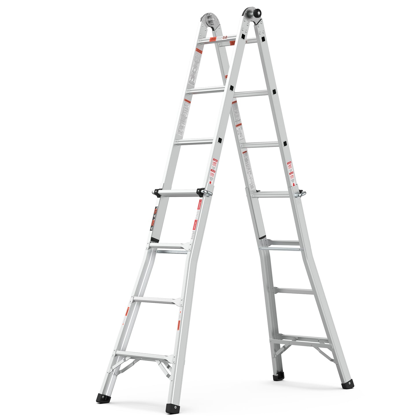 Multi position foldable engineering multifunctional aluminum alloy ladder A-type ladder straight ladder 17ft for home