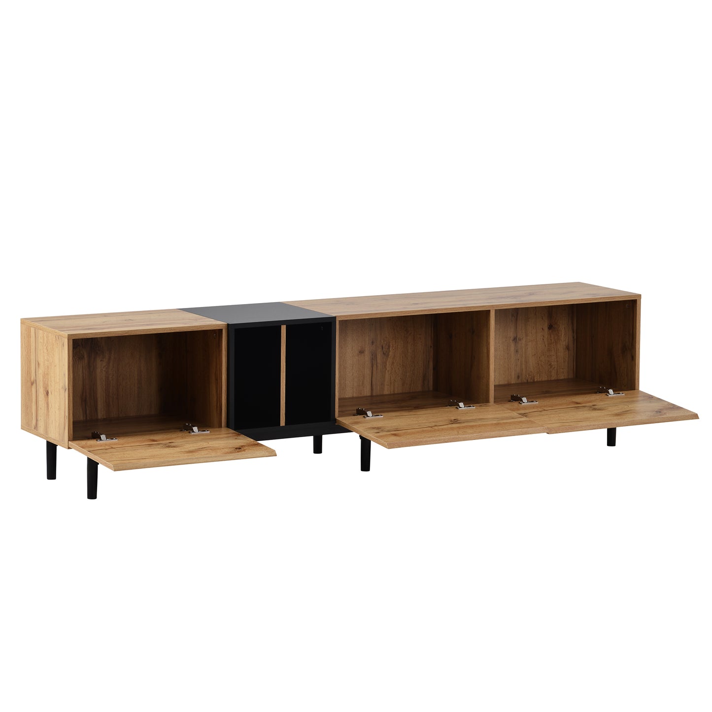 Stylish 80'' TV Stand with 3 Doors and Large Storage Cabinet for Modern Living Room