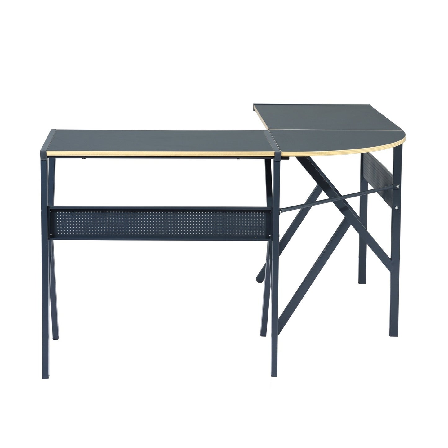 Efficient Dark Gray L-Shaped Corner Computer Desk for Space-Saving