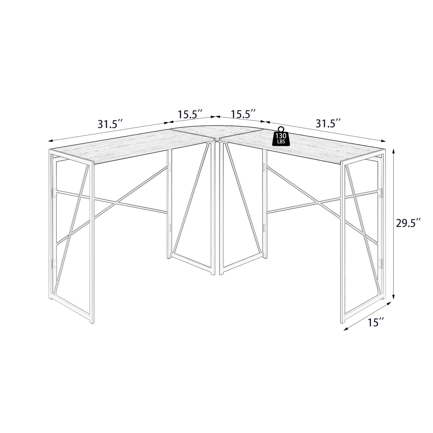 Contemporary White L-Shaped Workstation Desk