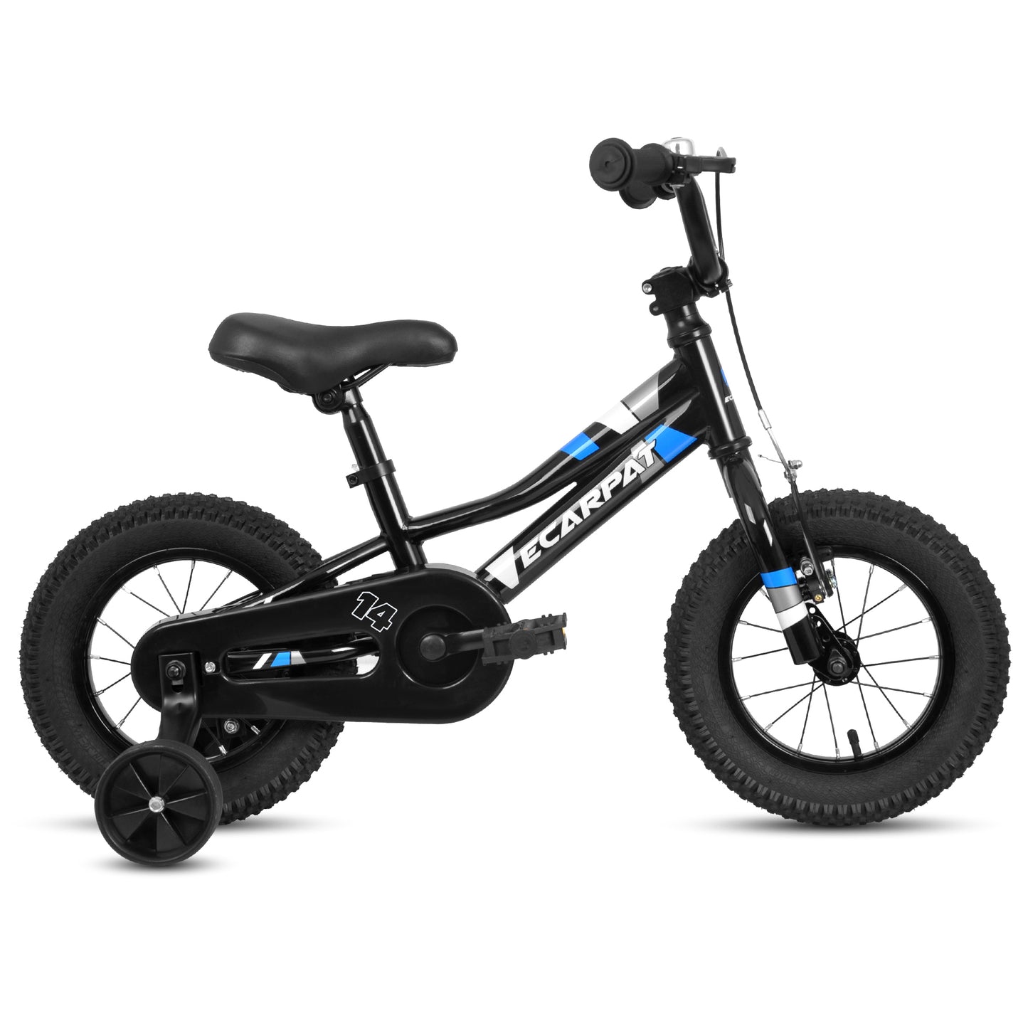 A14117 Ecarpat Kids' Bike 14 Inch Wheels, 1-Speed Boys Girls Child Bicycles For3-5Years, With Removable Training Wheels Baby Toys, Front V Brake, Rear Holding Brake