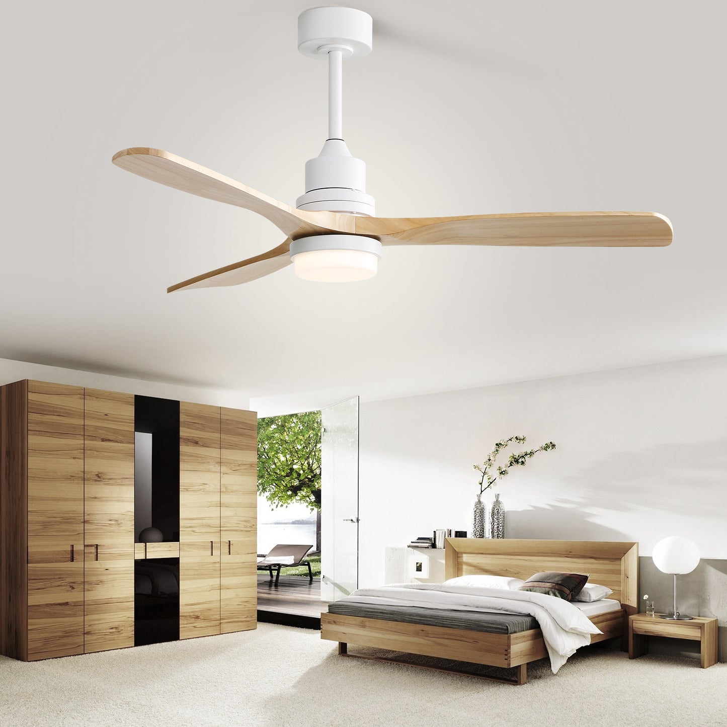 52-Inch Indoor Ceiling Fan with Dimmable LED Light and Remote Control