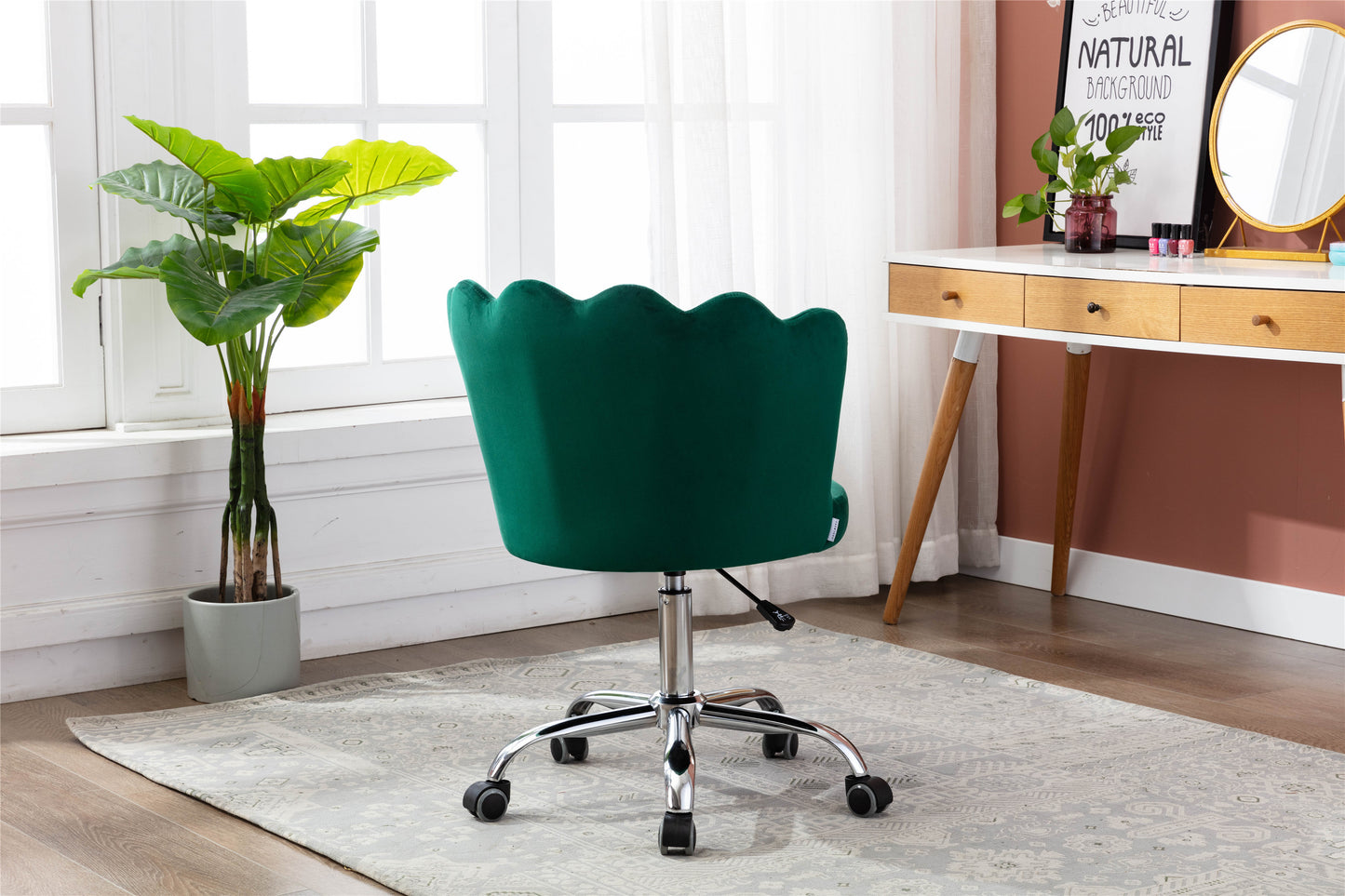 Swivel Shell Chair for Living Room/Bed Room, Modern Leisure office Chair  Green