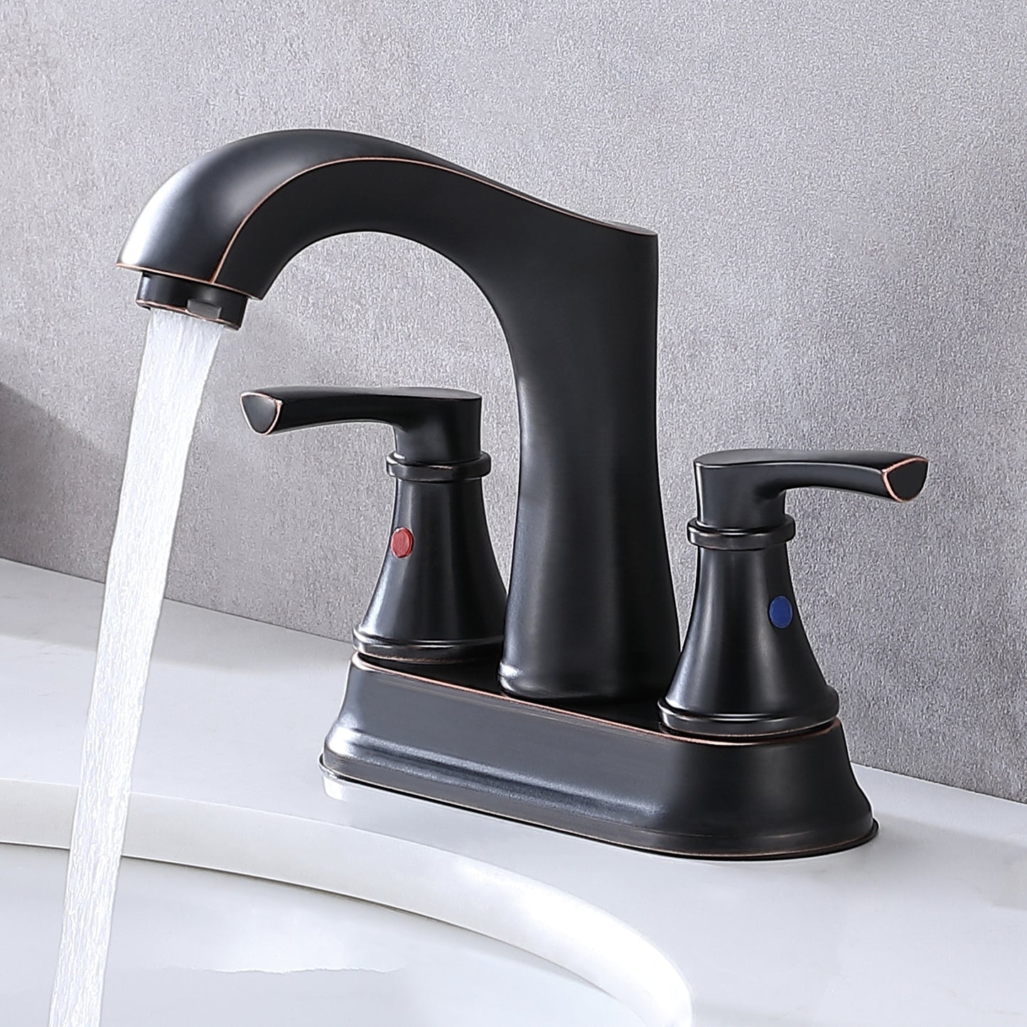 Elegant Oil Rubbed Bronze Bathroom Sink Faucet with Dual Handles and Vintage Design