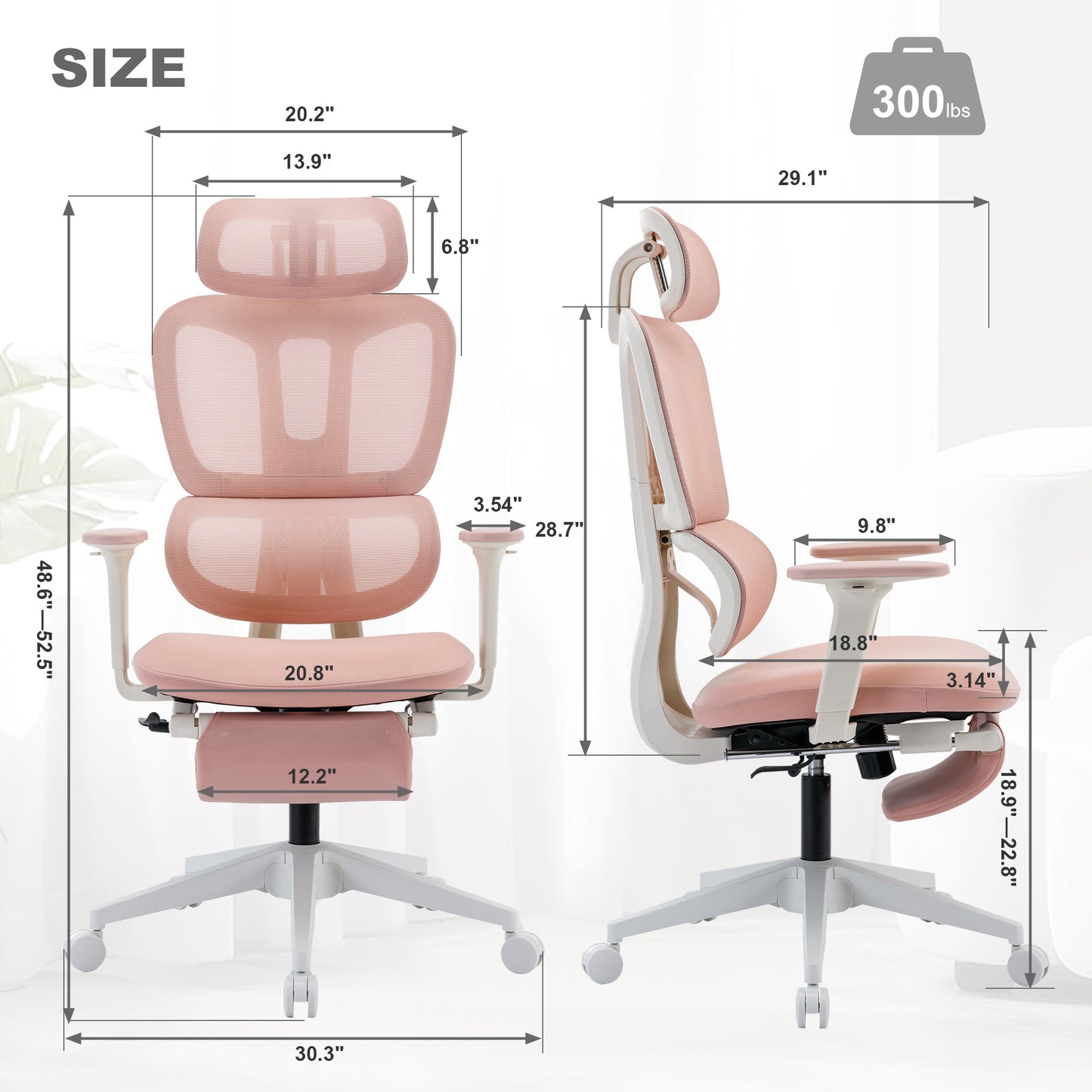 Ergonomic Mesh Office Chair with 2D Adjustable Armrest,High Back Desk Computer Chair,Ergonomic Office Chair with Wheels for Home & Office