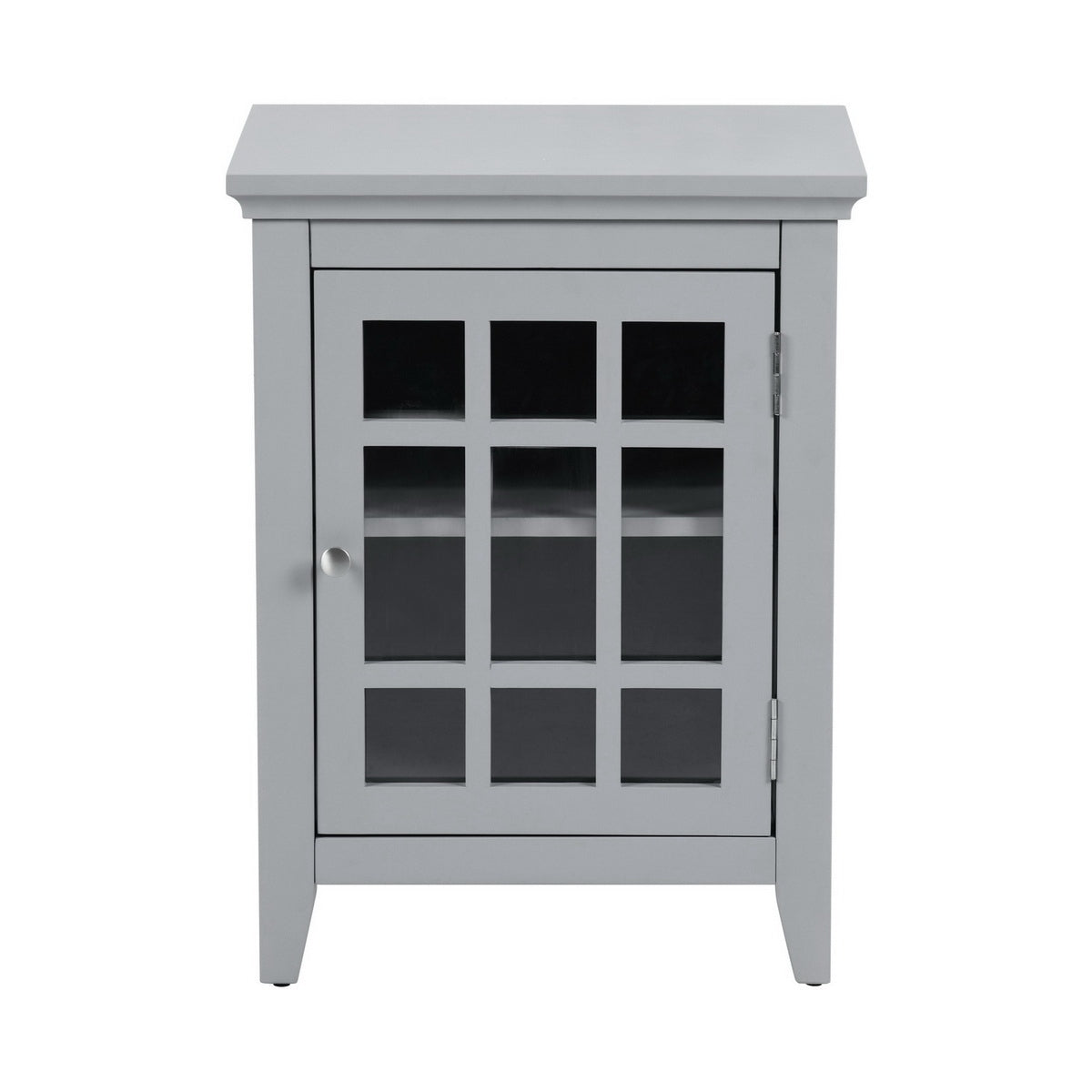 Bedroom Small Bedside Table/Night Stand with Open door Storage Compartments, grey