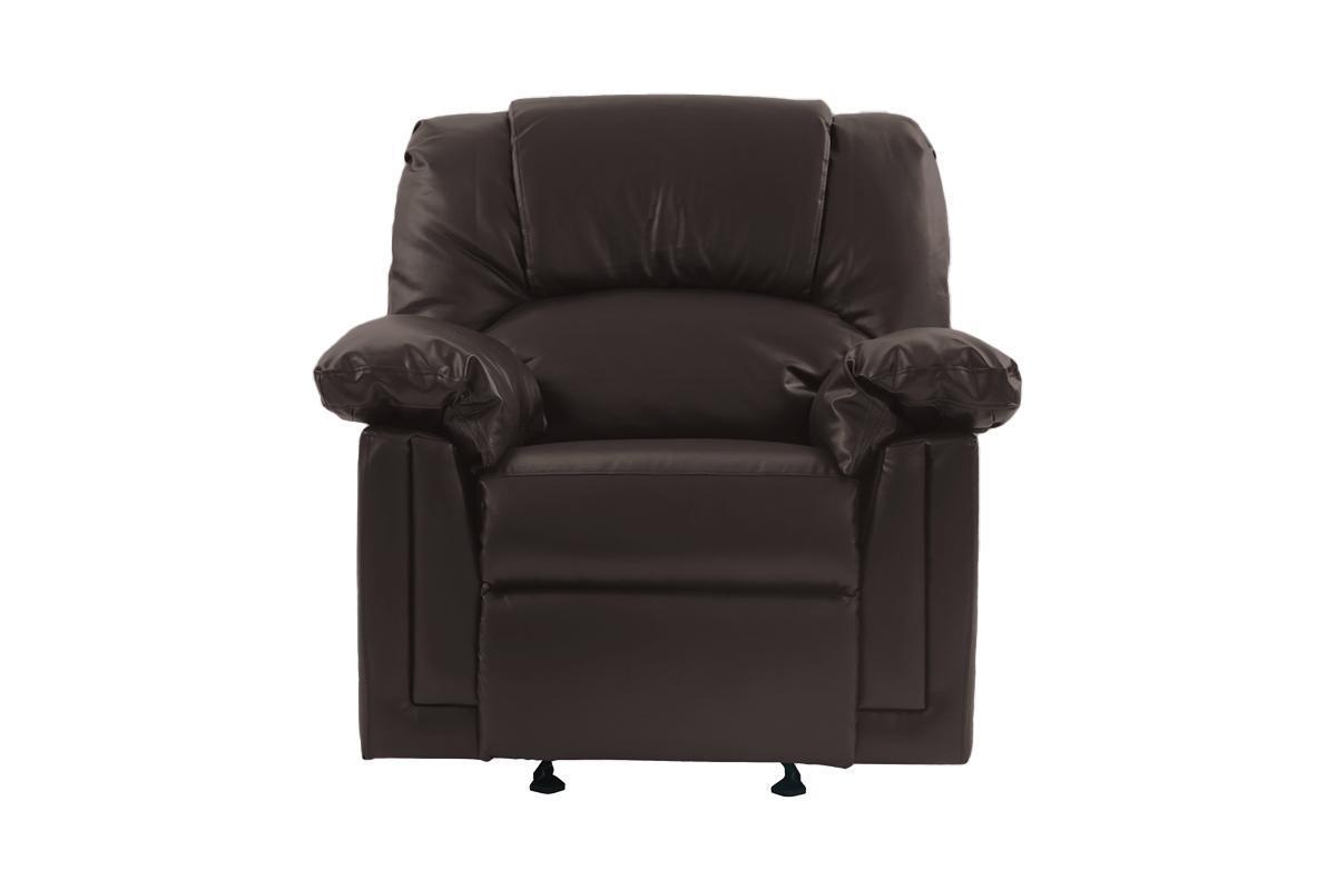 Brown Bonded Leather Recliner Chair with Metal Reclining Mechanism