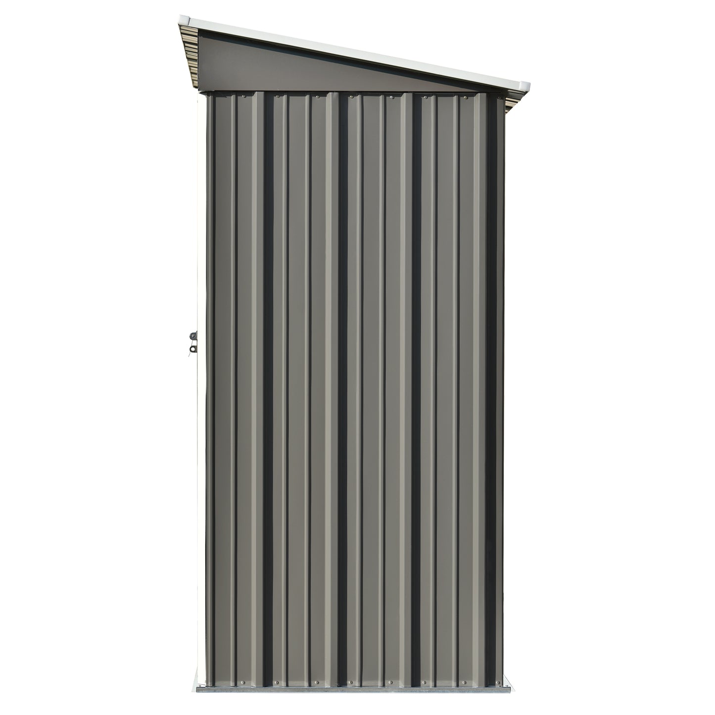 Patio 5ft Wx3ft. L Garden Shed, Metal Lean-to Storage Shed with Lockable Door, Tool Cabinet for Backyard, Lawn, Garden, Gray