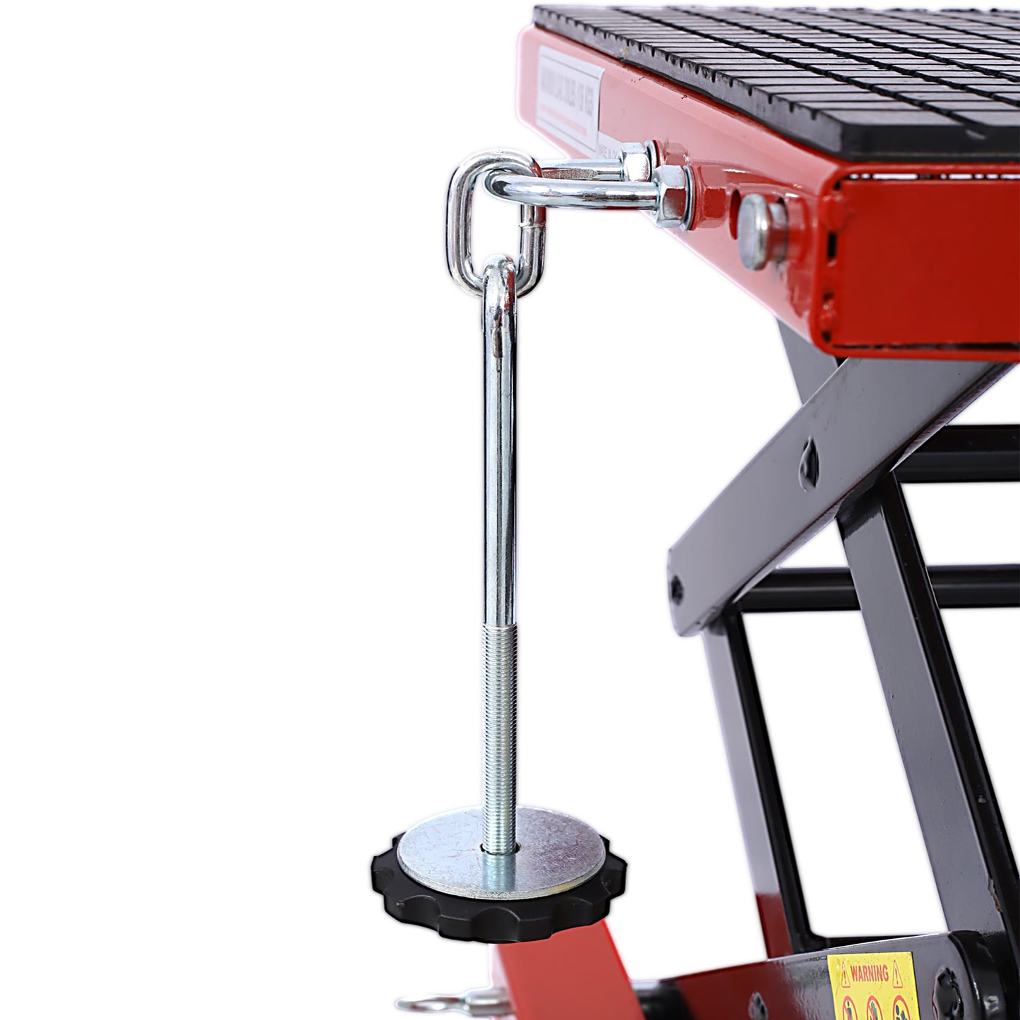 300 lbs Hydraulic Motorcycle Scissor Jack Lift Foot Step Wheels for Small Dirt Bikes,red color