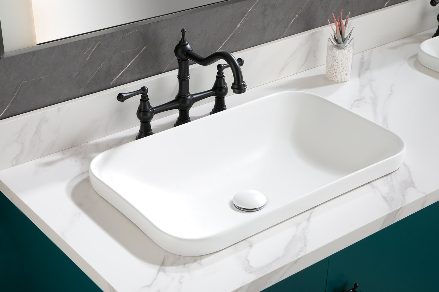 Sleek Oval Ceramic Vanity Basin with Luxurious Glazing