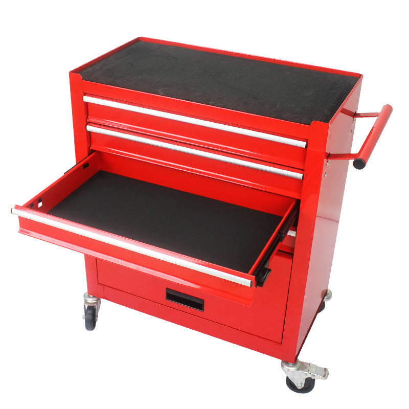 4 DRAWERS MULTIFUNCTIONAL RED TOOL CART WITH WHEELS