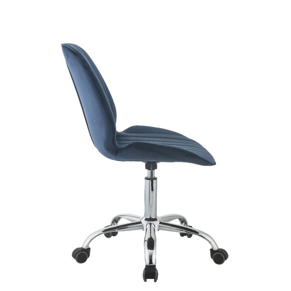 Muata Office Chair, Twilight Blue Velvet & Chrome 92932