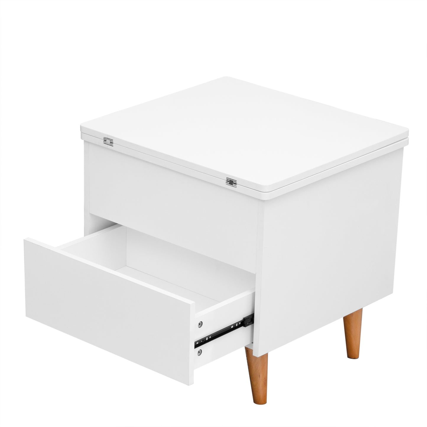 White Extendable Coffee Table with Storage & Lift Top