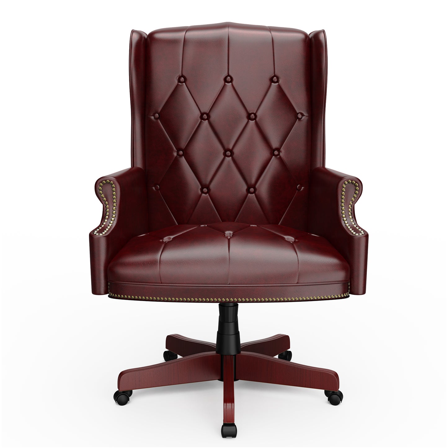 330LBS Executive Office Chair, Ergonomic Design High Back Reclining Comfortable Desk Chair - Burgundy