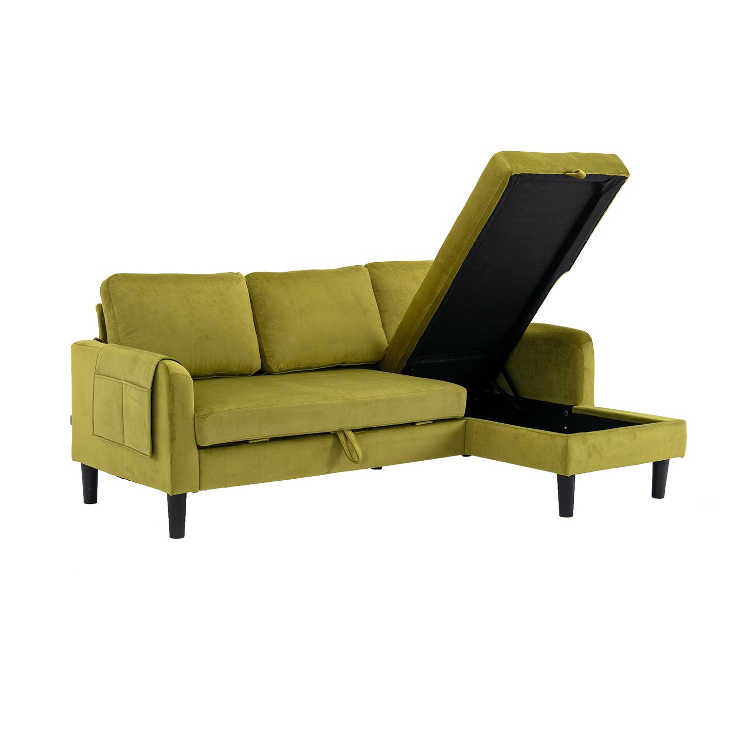 UNITED WE WIN Sectional Sofa Reversible Sectional Sleeper Sectional Sofa with Storage Chaise