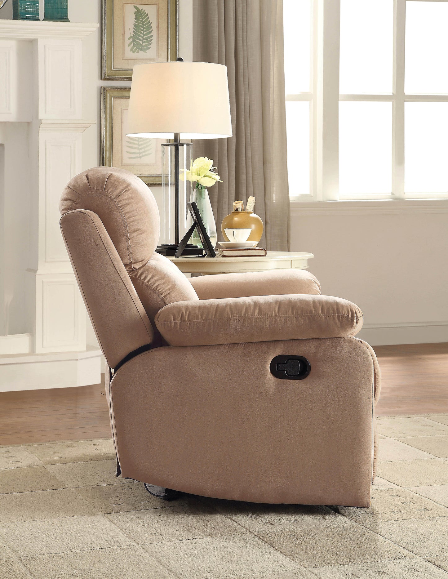 Parklon Brown Microfiber Motion Recliner with External Latch Handle