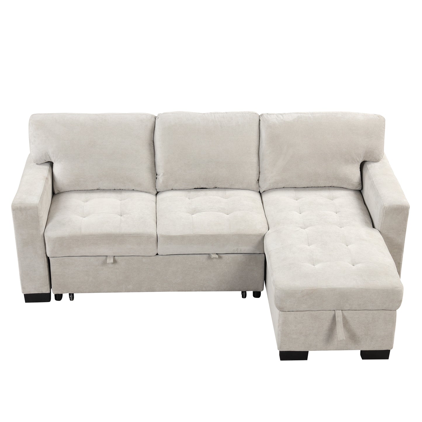 Elegant Light Gray Sectional Sofa with Versatile Storage and USB Charging