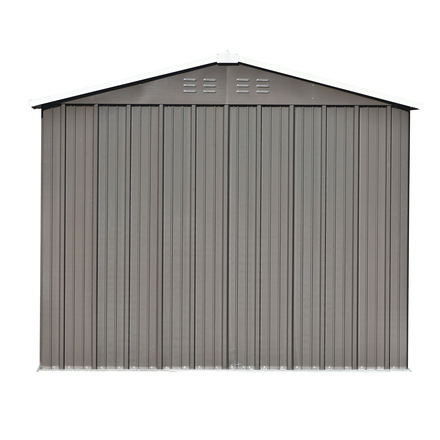 Patio 8ft x6ft Bike Shed Garden Shed, Metal Storage Shed with Adjustable Shelf and Lockable Doors, Tool Cabinet with Vents and Foundation Frame for Backyard, Lawn, Garden, Gray