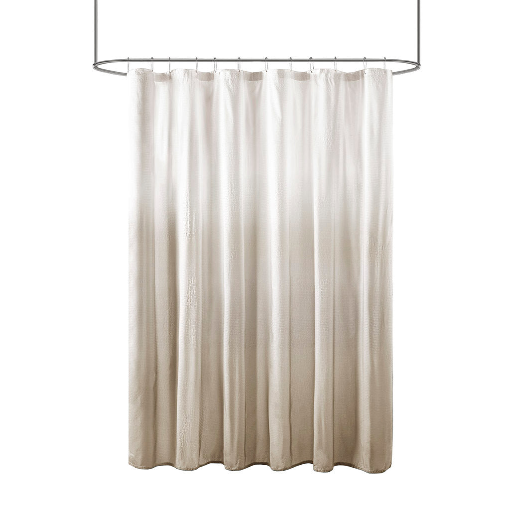 Madison Park Ara Taupe Ombre Seersucker Shower Curtain