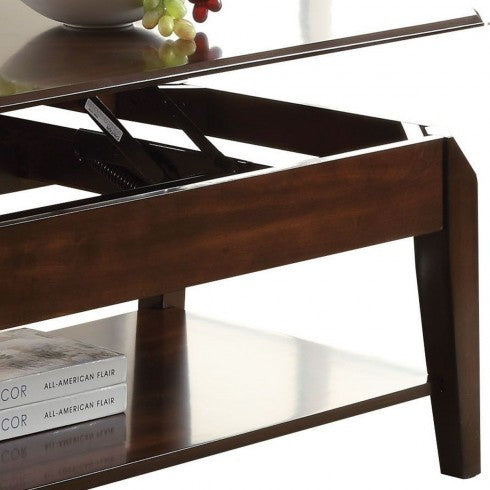 Elegant Walnut Coffee Table with Lift Top - Docila 80660