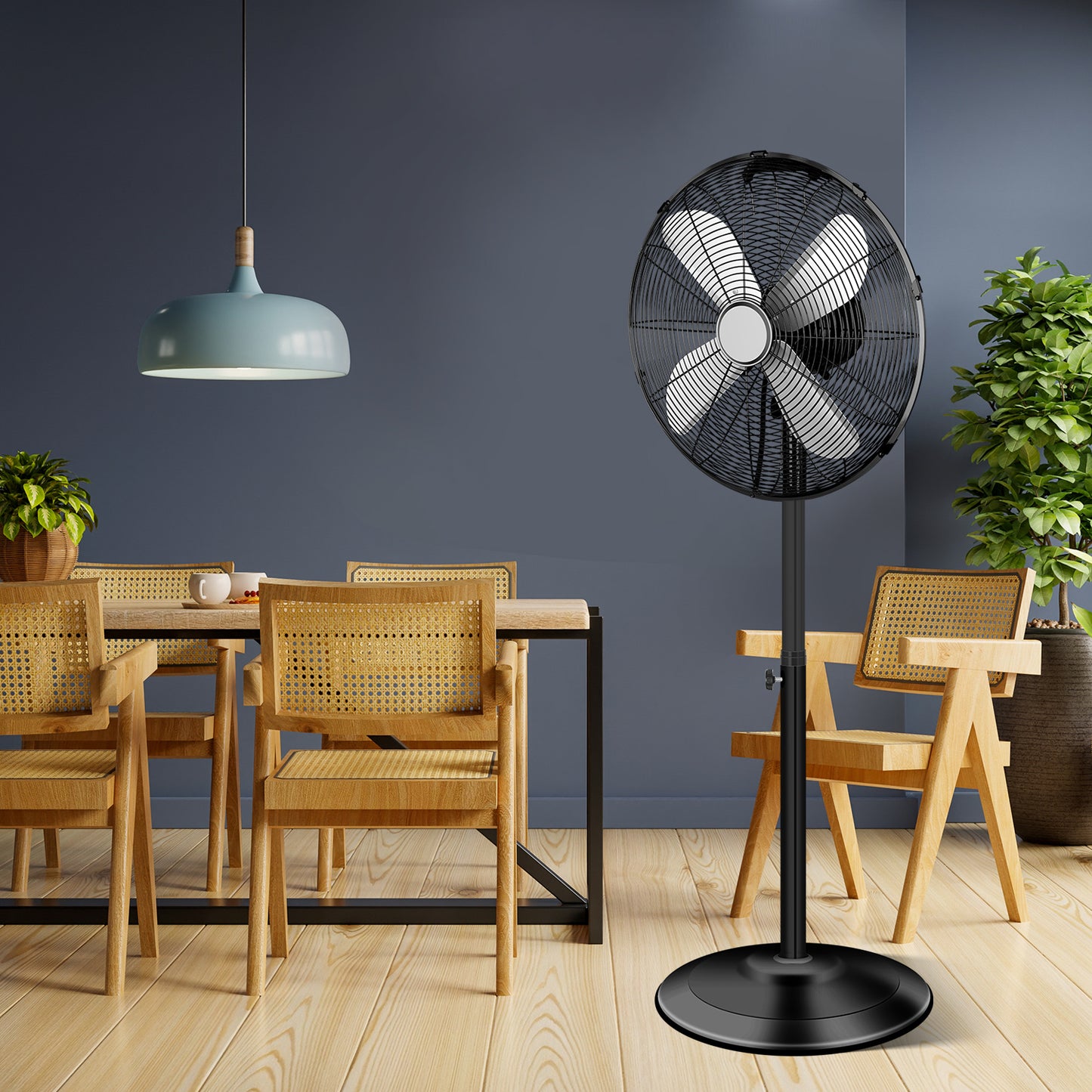 Adjustable Heights High Velocity Stand Fan with 75° Oscillation, Low Noise, Quality Construction, 3 Speed Settings