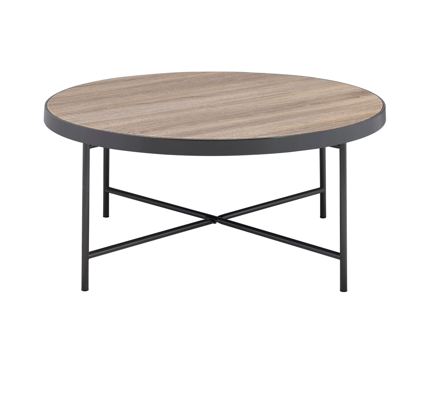 Weathered Gray Oak and Metal Bage Coffee Table (81735)