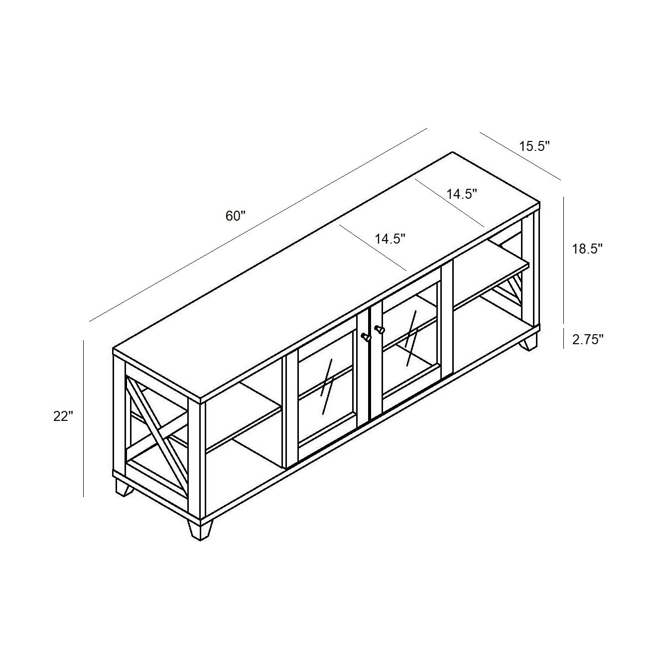 Elegant White Oak TV Console with Ample Storage