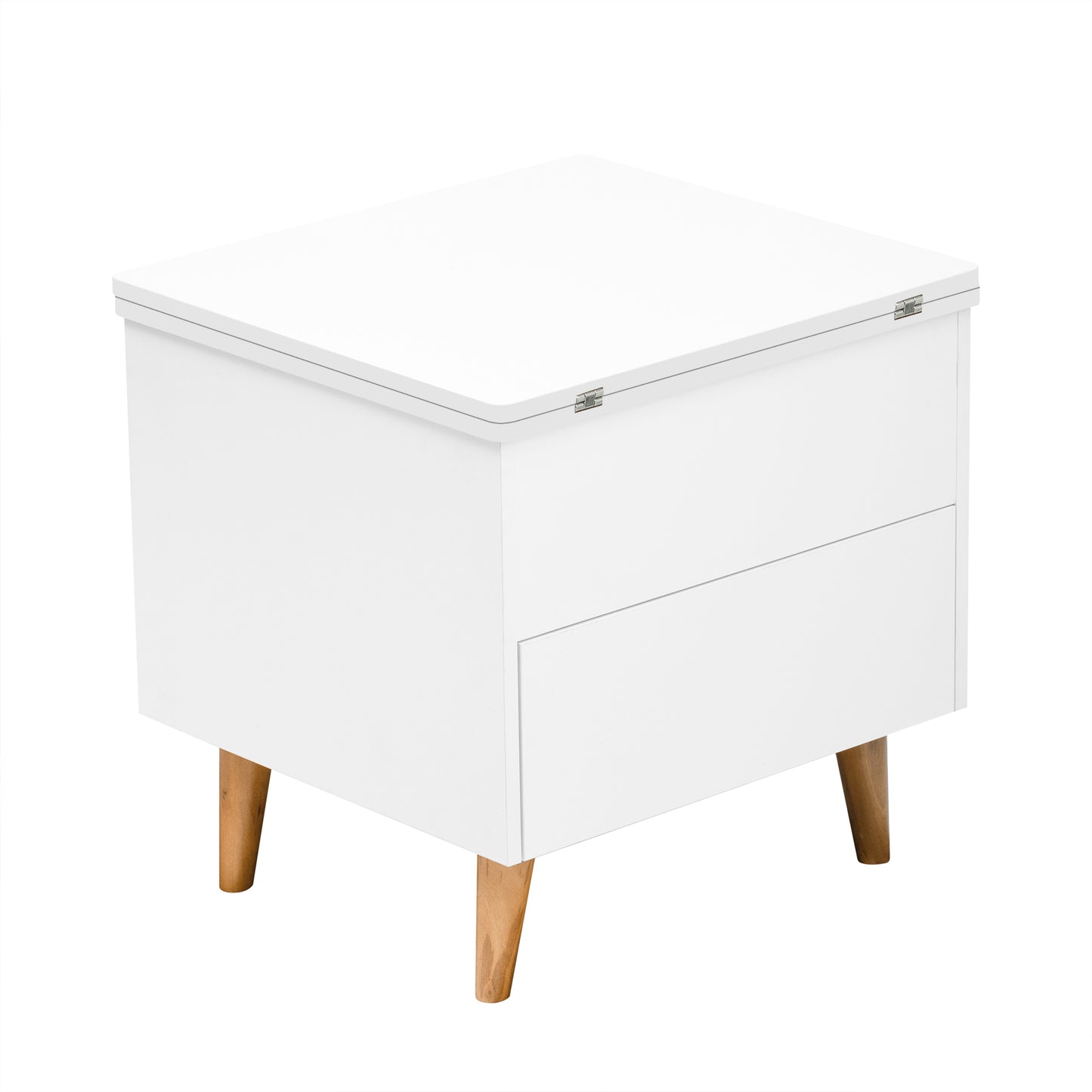 White Extendable Coffee Table with Storage & Lift Top