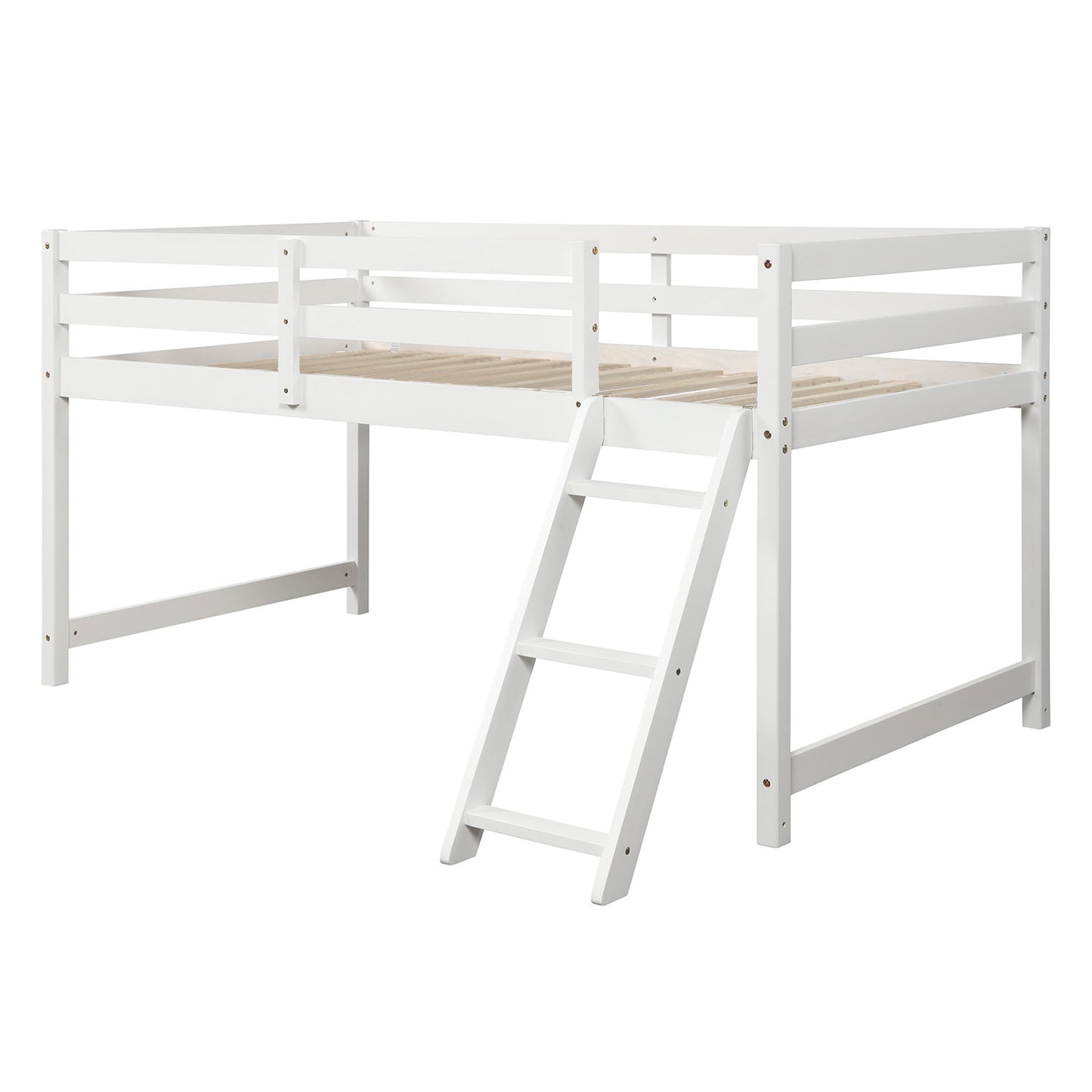 White Twin Over Full Bunk Bed with Versatile Design