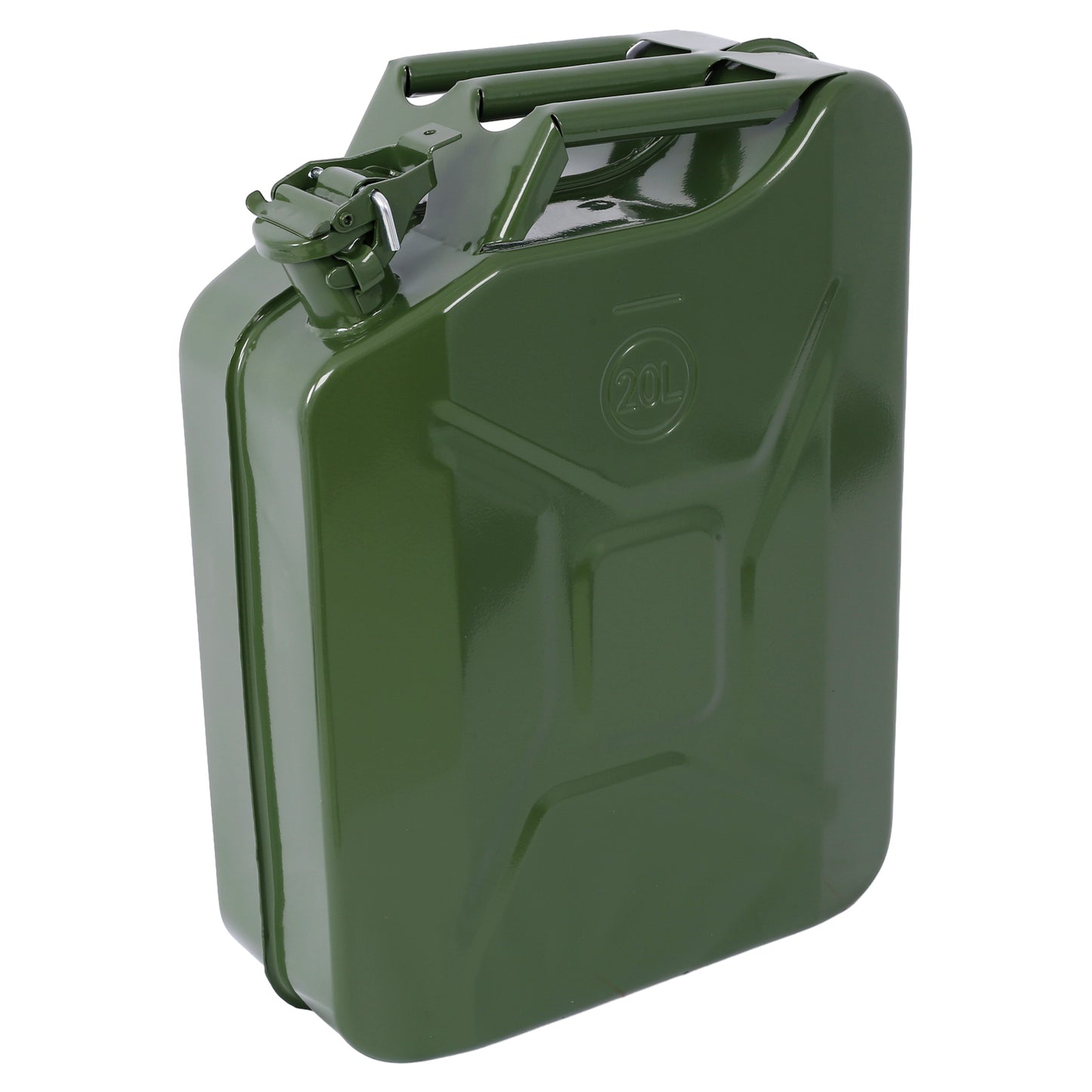 20 Liter (5 Gallon) Jerry Fuel Can with Flexible Spout, Portable Jerry Cans Fuel Tank Steel Fuel Can, Fuels Gasoline Cars, Trucks, Equipment, GREEN