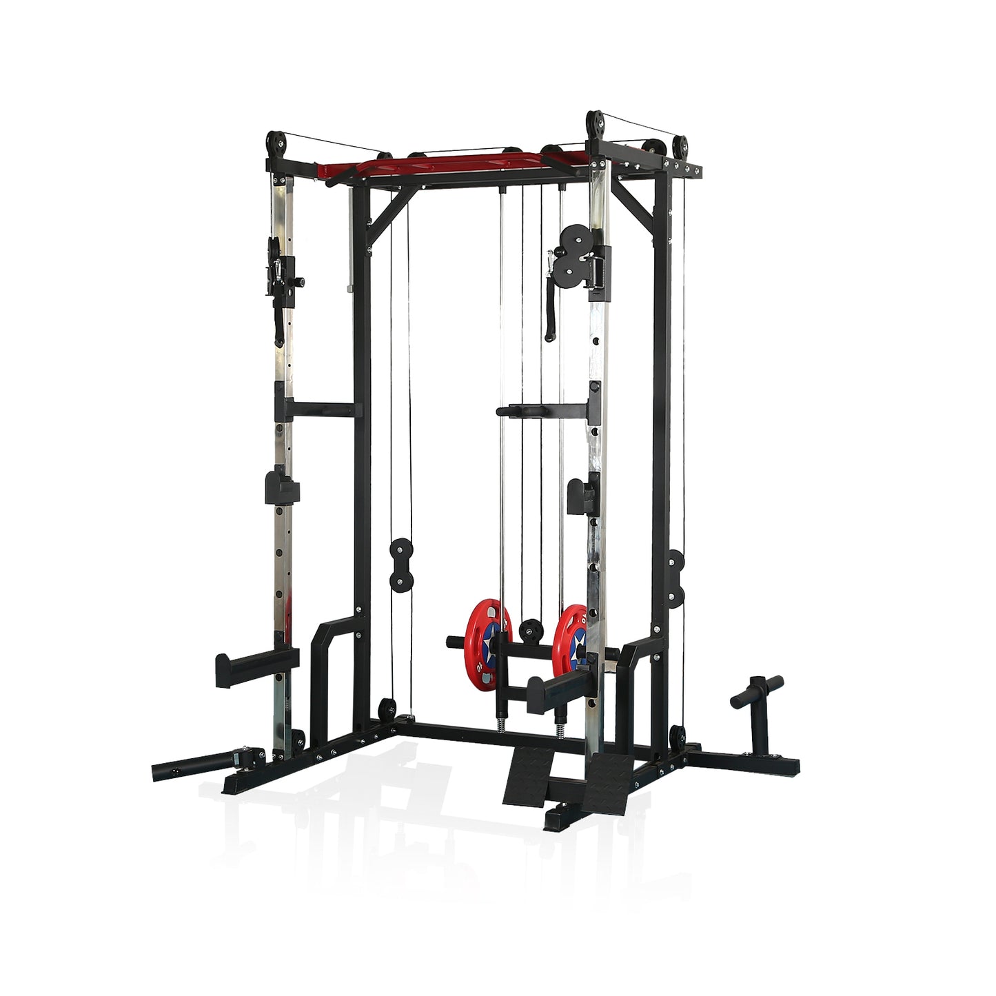 Power cage with LAT PullDown and Weight Storage Rack Optional Weight Bench, 1400 lb Capacity Power Rack for Home and Garage Gyms, Multiple Accessory Squat Racks for Full Body Workouts