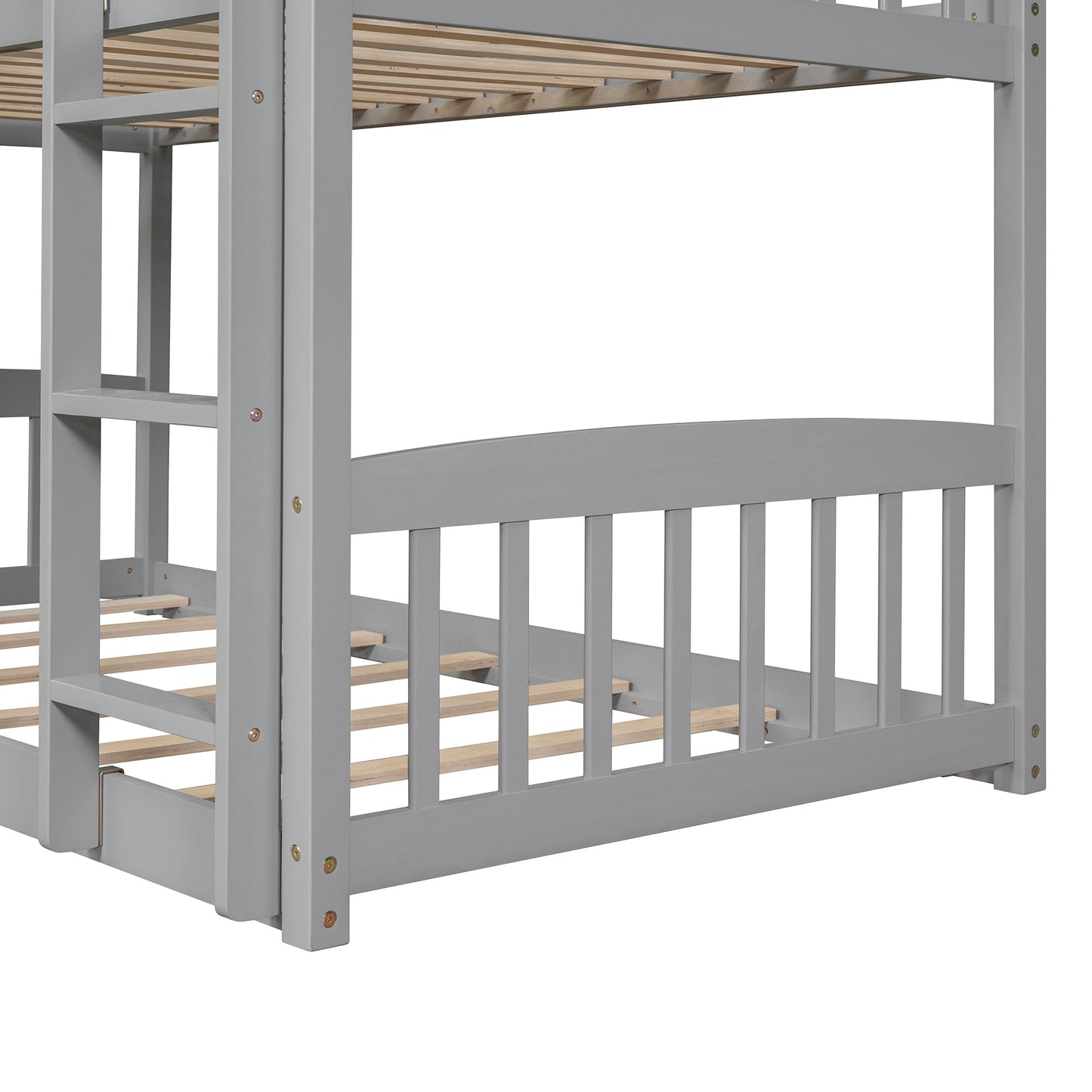 Bunk Bed with Playhouse Design and Slide